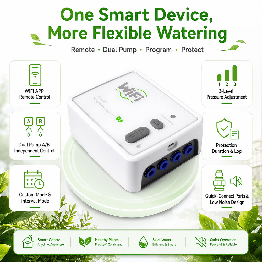 Automatic Plant Waterer - SIHAO WIFI Smart Dual Pump Automatic
