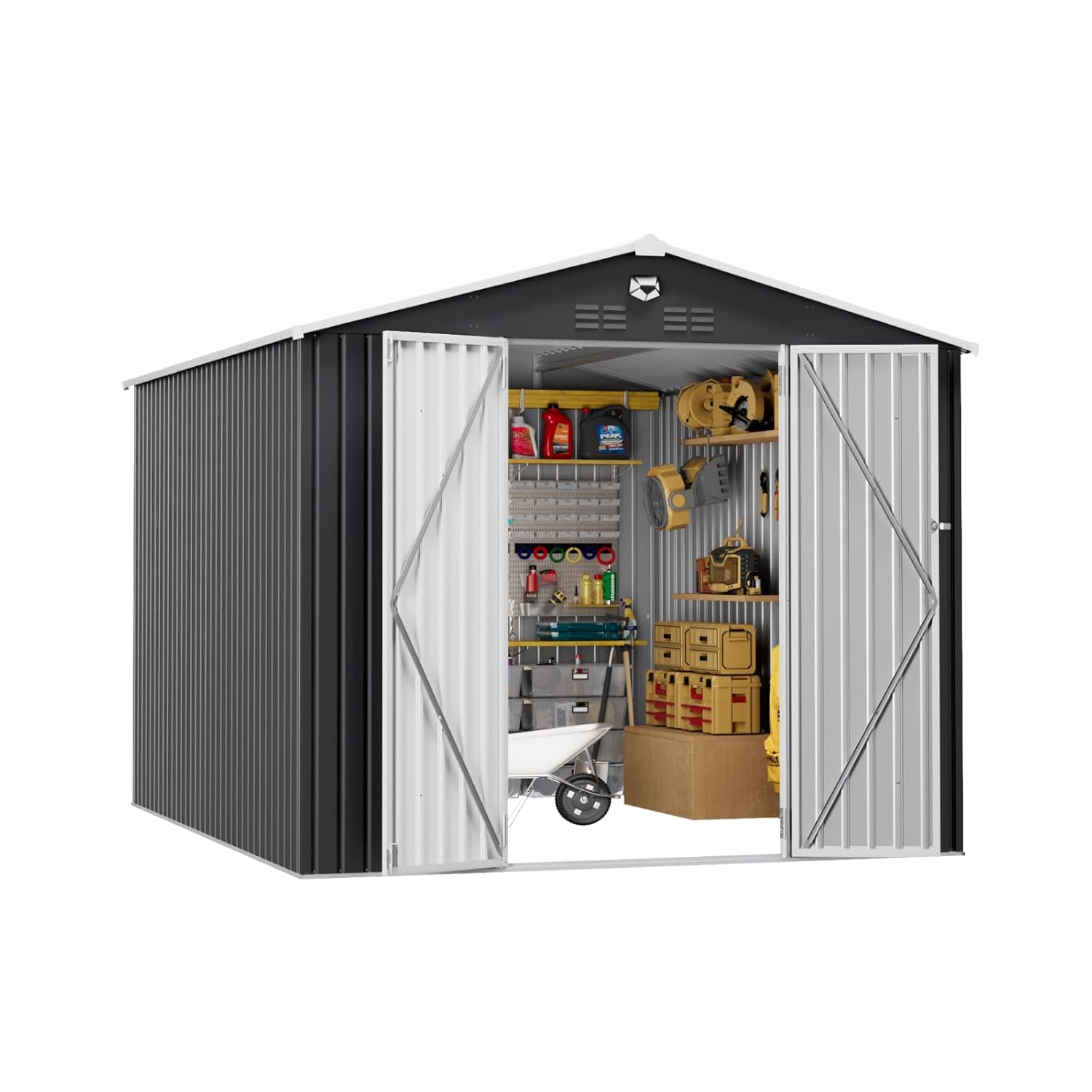 Gardening Yard Tools - 10x12 FT Metal Outdoor Storage Shed