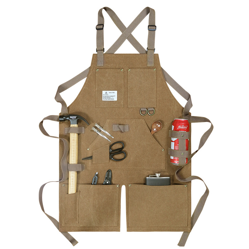 Gardening Tools Logo - Heavy-Duty Thick Canvas Multi-Pocket Tool Apron,