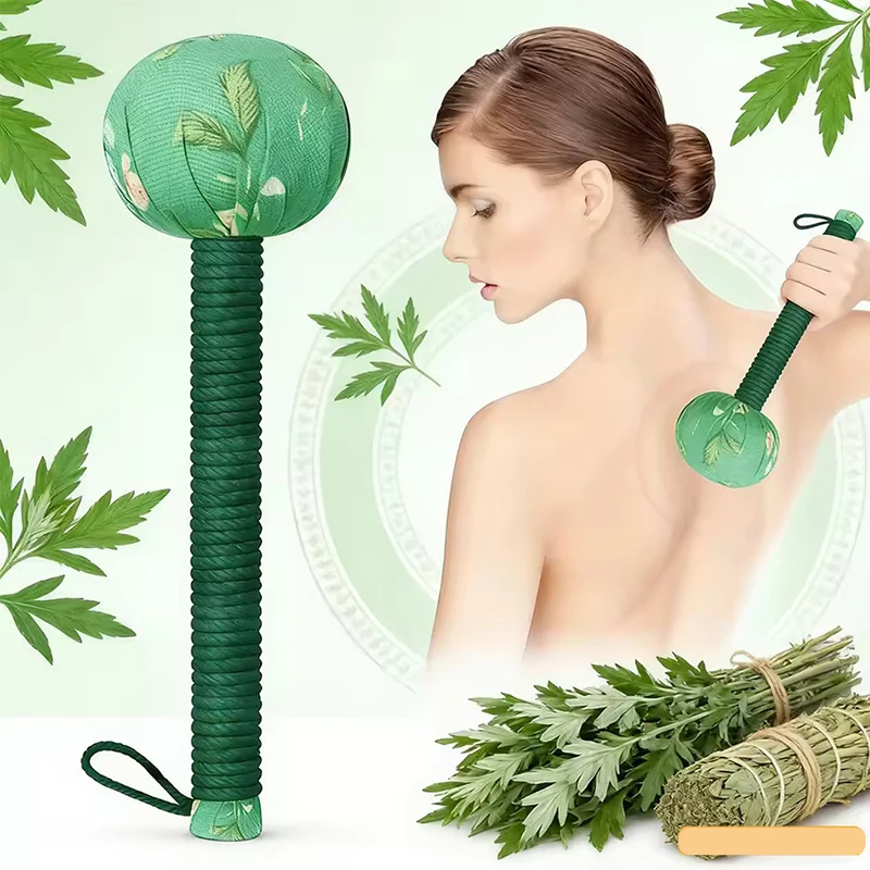 Gardening Tools Long Handle - Long-Handled Wormwood Massage Hammer for Lymphatic