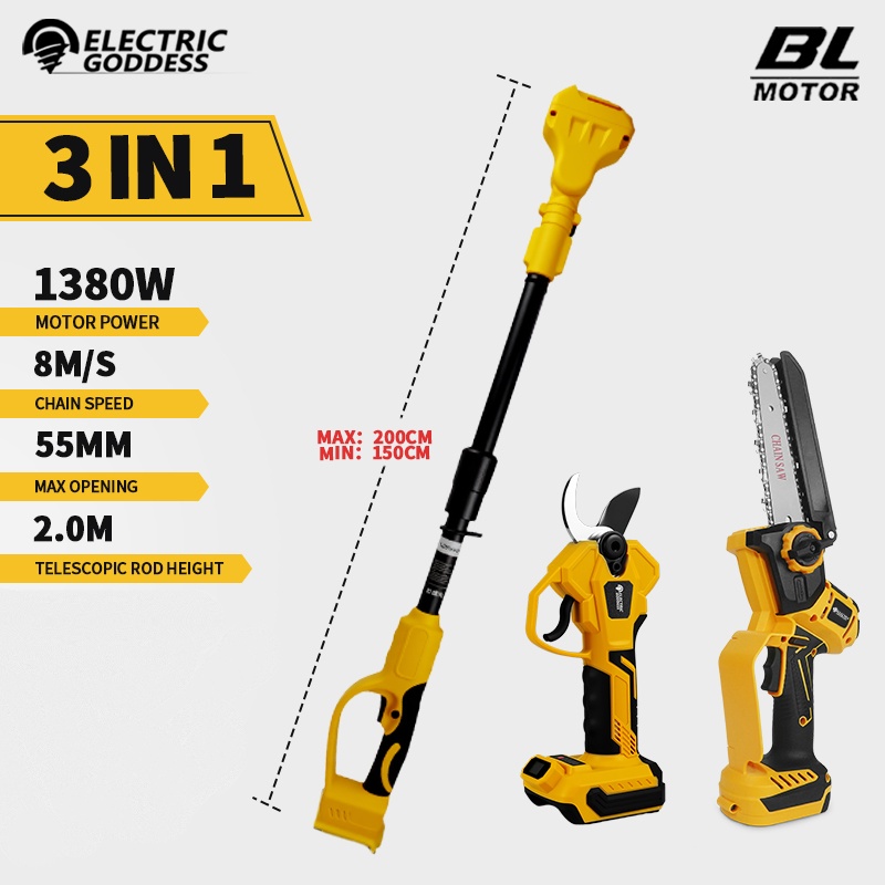Gardening Tools On Sale - Brushless 6 Inch Electric Chainsaw Telescoping