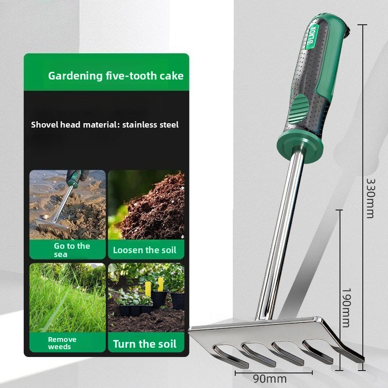 5Pcs Stainless Steel Garden Ha - مراجعة Spade Digging Fork وسعره