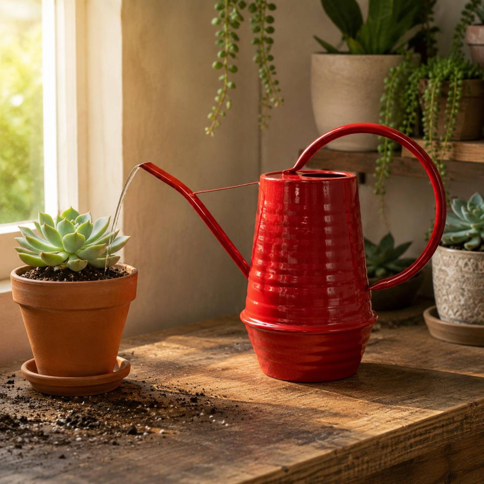 Long Spout Watering Can Rust-R - مراجعة Gardening Tools Long Handle وسعره