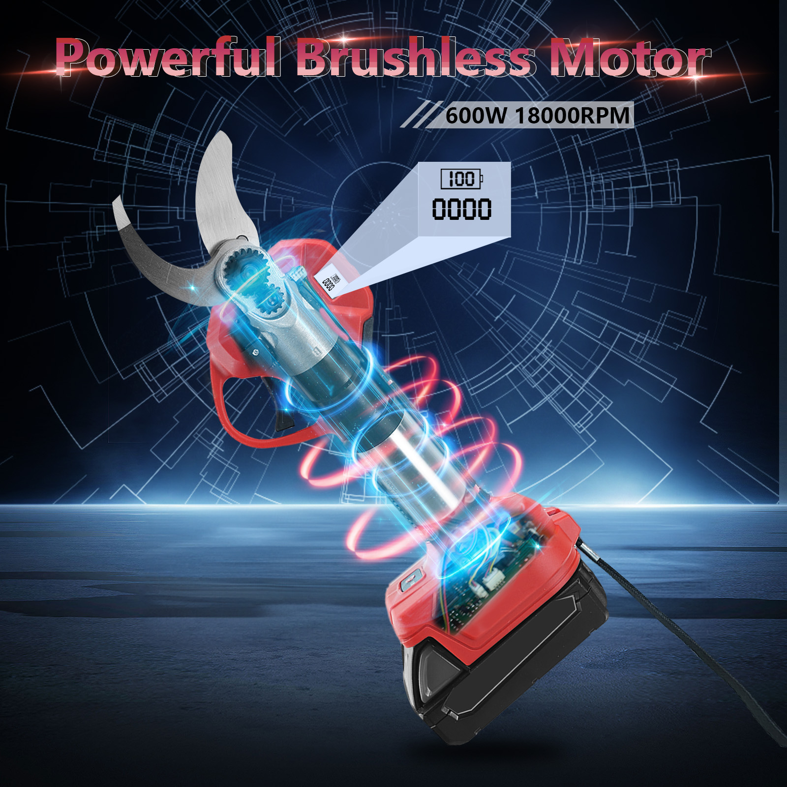 30mm Brushless Electric Prunin - مراجعة Gardening Tools On Sale وسعره