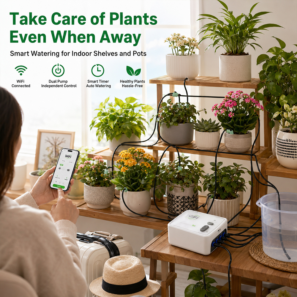 SIHAO WIFI Smart Dual Pump Aut - مراجعة Automatic Plant Waterer وسعره