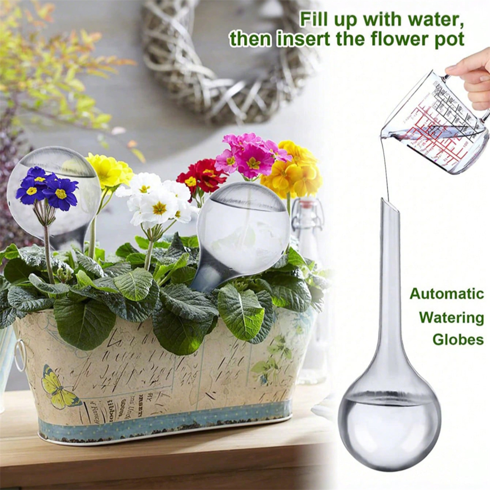 10PCS Watering Globe Clear Aut - مراجعة Automatic Plant Waterer وسعره