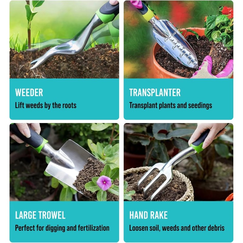 9 Pcs Ergonomic Garden Tool Se - مراجعة Gardening Yard Tools وسعره