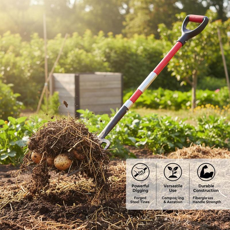 Spading Fork 45 in For Compost - مراجعة Spade Digging Fork وسعره