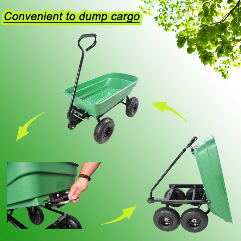 Green Plastic Garden Cart with - مراجعة Gardening Tools Big وسعره