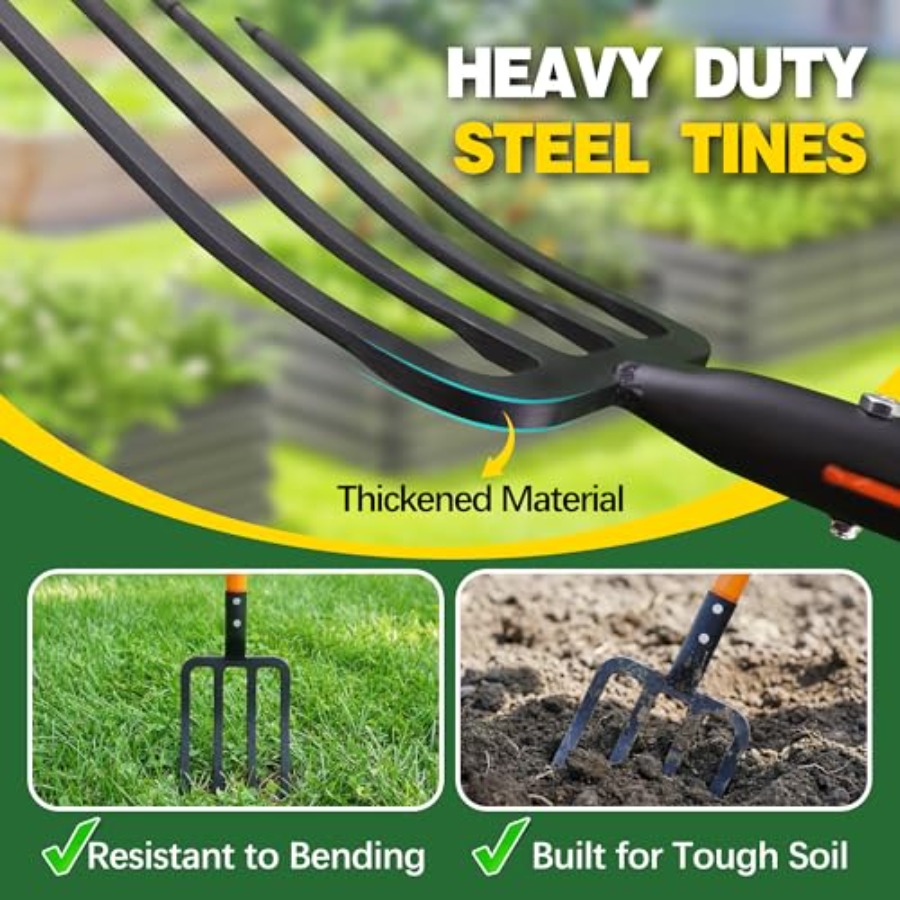 Pitch Fork for Garden 4-Tines  - مراجعة Spade Digging Fork وسعره