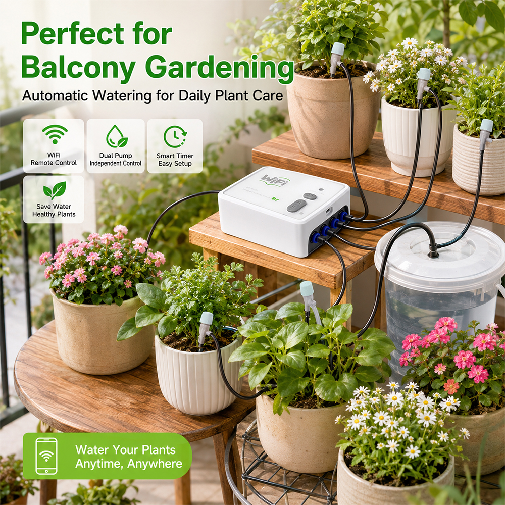 WIFI Smart Dual Pump Automatic - مراجعة Automatic Plant Waterer وسعره