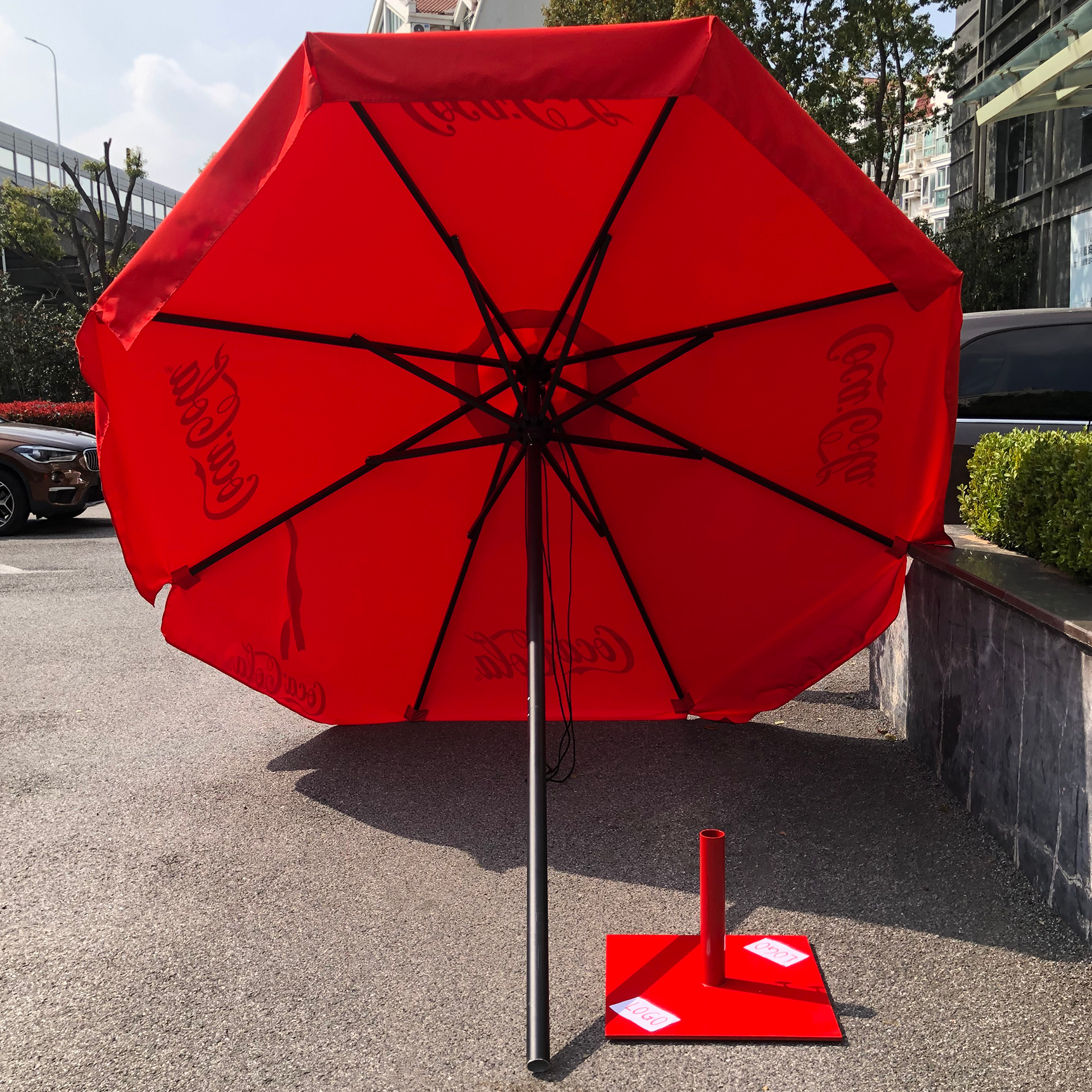 Custom Logo Patio Umbrella wit - مراجعة Gardening Tools Logo وسعره