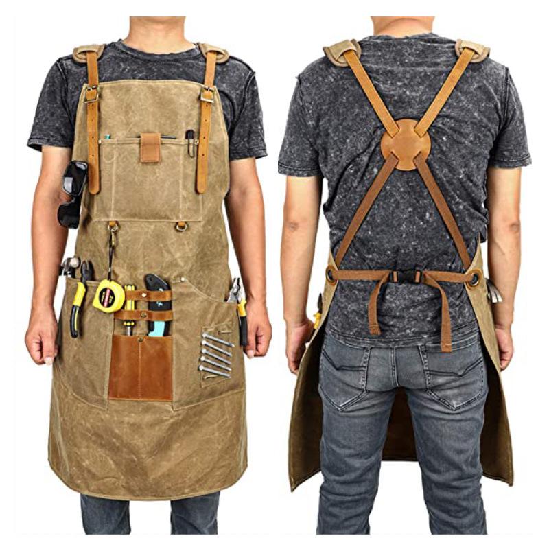 Men Canvas Apron Multifunction - مراجعة Gardening Tools Logo وسعره