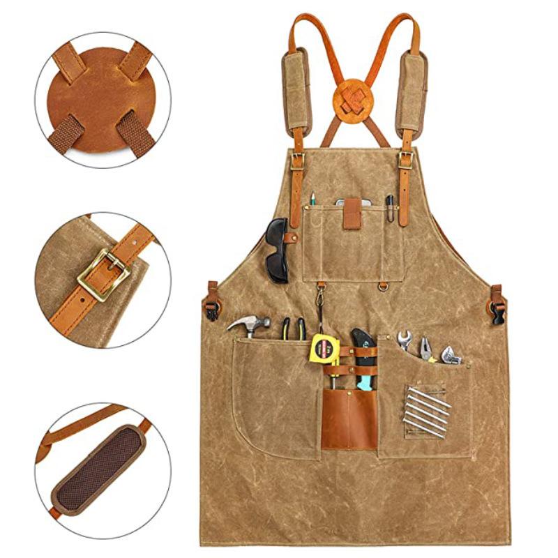 Men Canvas Apron Multifunction - مراجعة Gardening Tools Logo وسعره