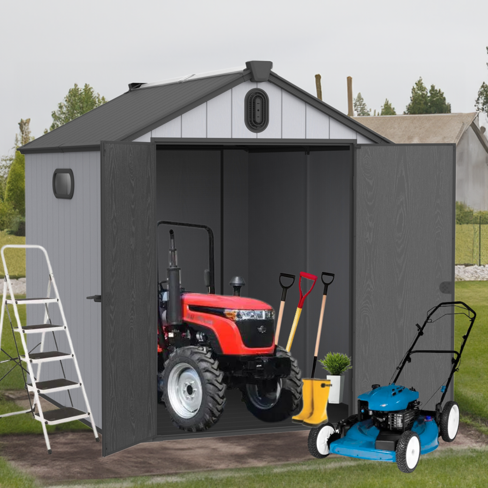 6*8ft plastic storage shed for - مراجعة Gardening Tools Big وسعره