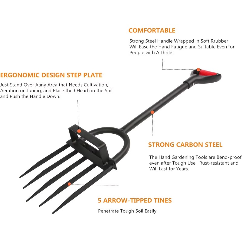 Heavy Duty 5 Tine Pitchfork Ga - مراجعة Spade Digging Fork وسعره