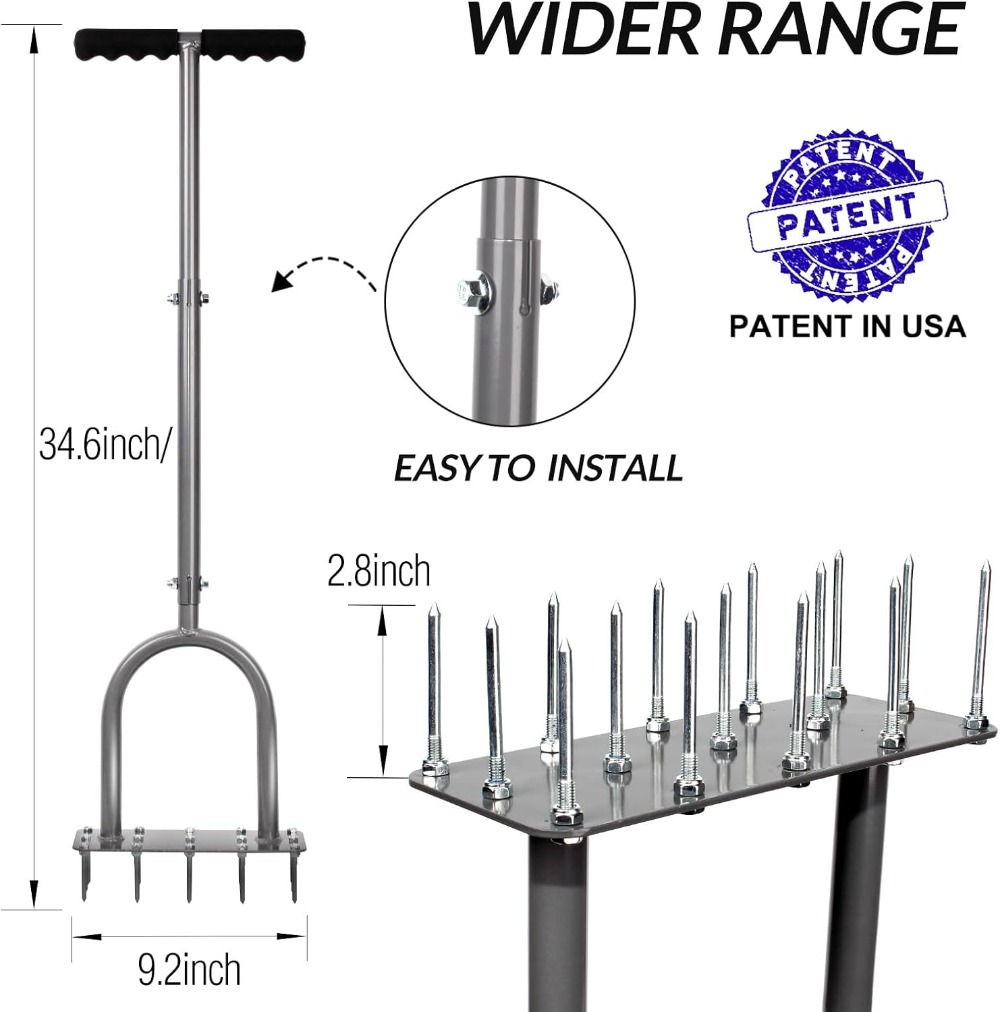 Lawn Aerator Spike Metal Manua - مراجعة Gardening Yard Tools وسعره