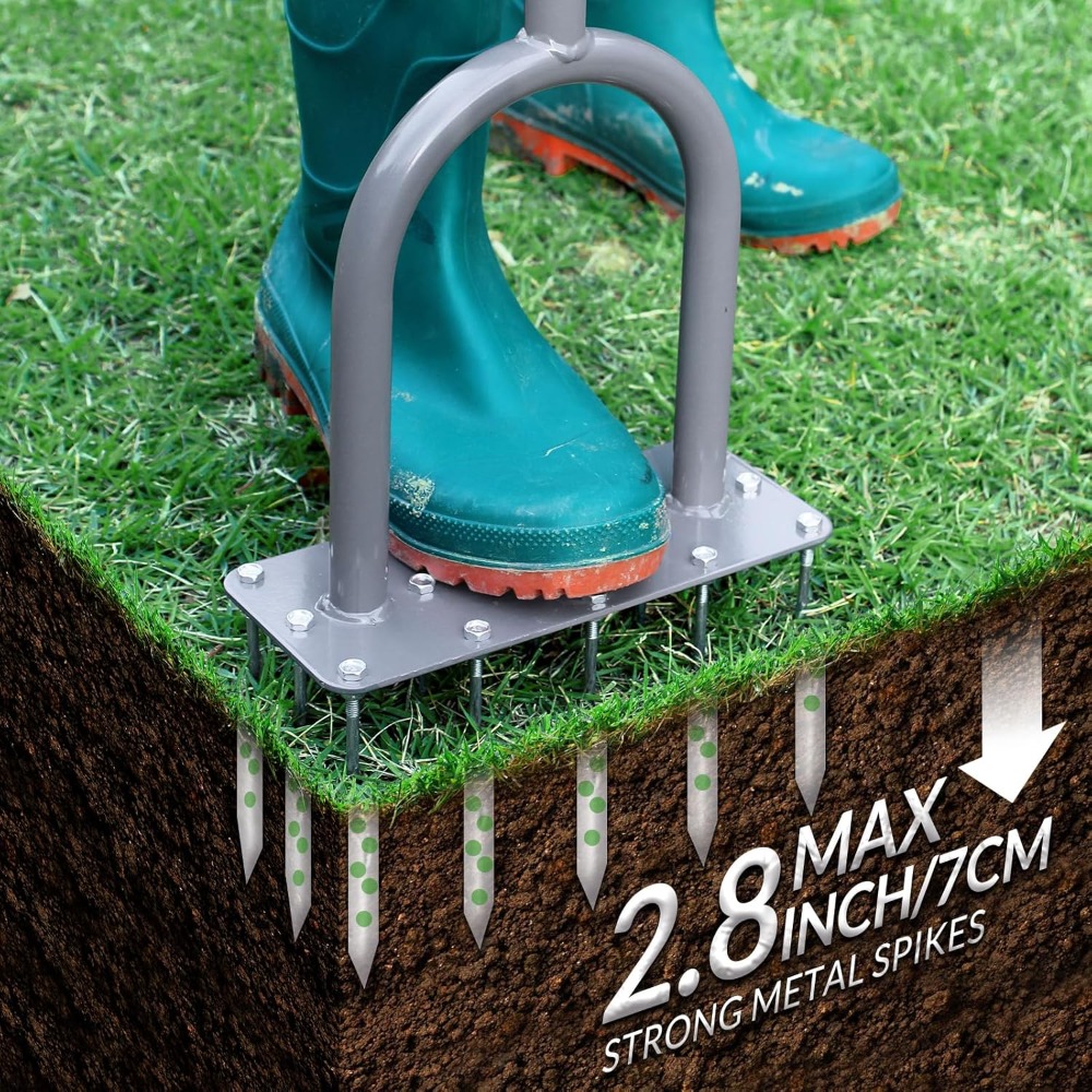 Lawn Aerator Spike Metal Manua - مراجعة Gardening Yard Tools وسعره