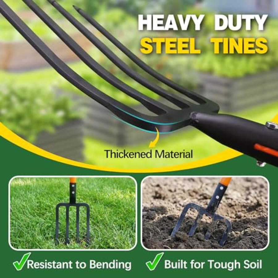 Pitch Fork for Garden 4-Tines  - مراجعة Spade Digging Fork وسعره
